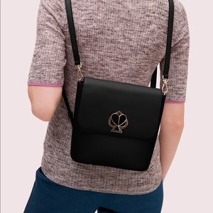 Kate Spade Women's Black Make It Mine Small Customizable Backpack w/ five flaps